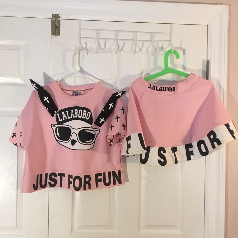 Lalabobo set pink rabbit top skirt